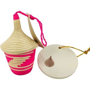 🖤doTERRA Rwandan Peace PINK Basket Sisal & Clay Diffuser Ornament Christmas Lot